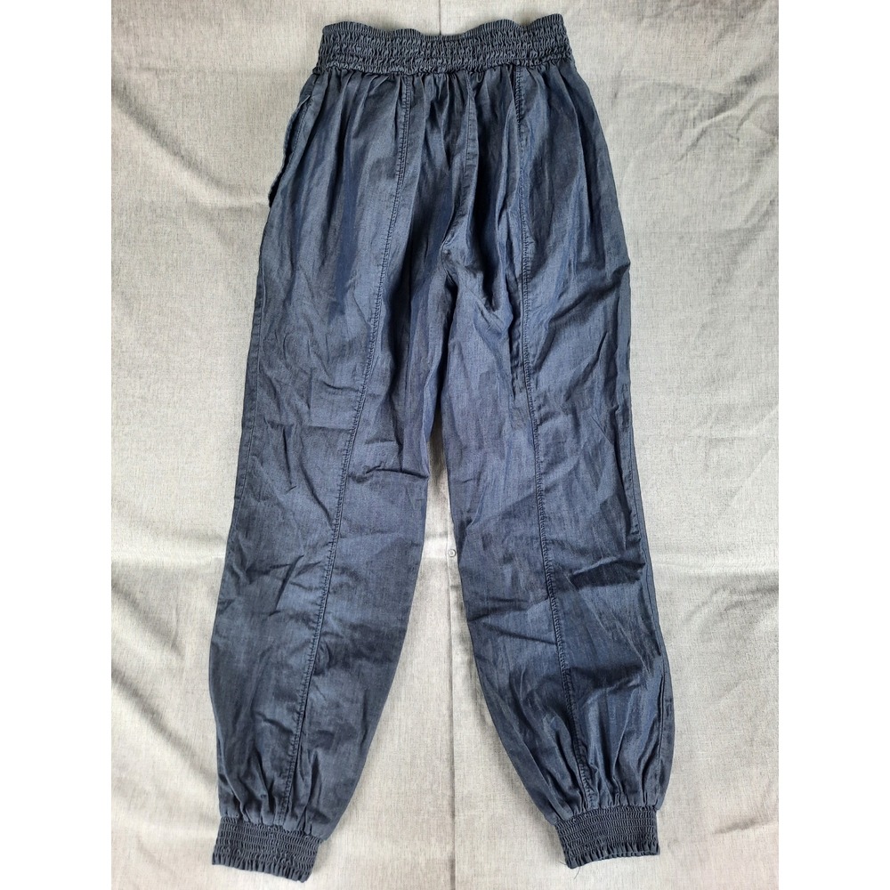 Anthropologie‎ Men XS Straps Stretch waistband Chambray Navy Blue Jogger Pants